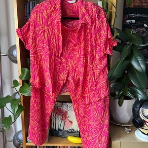Reitmans Pink and Orange Pants and Top Set